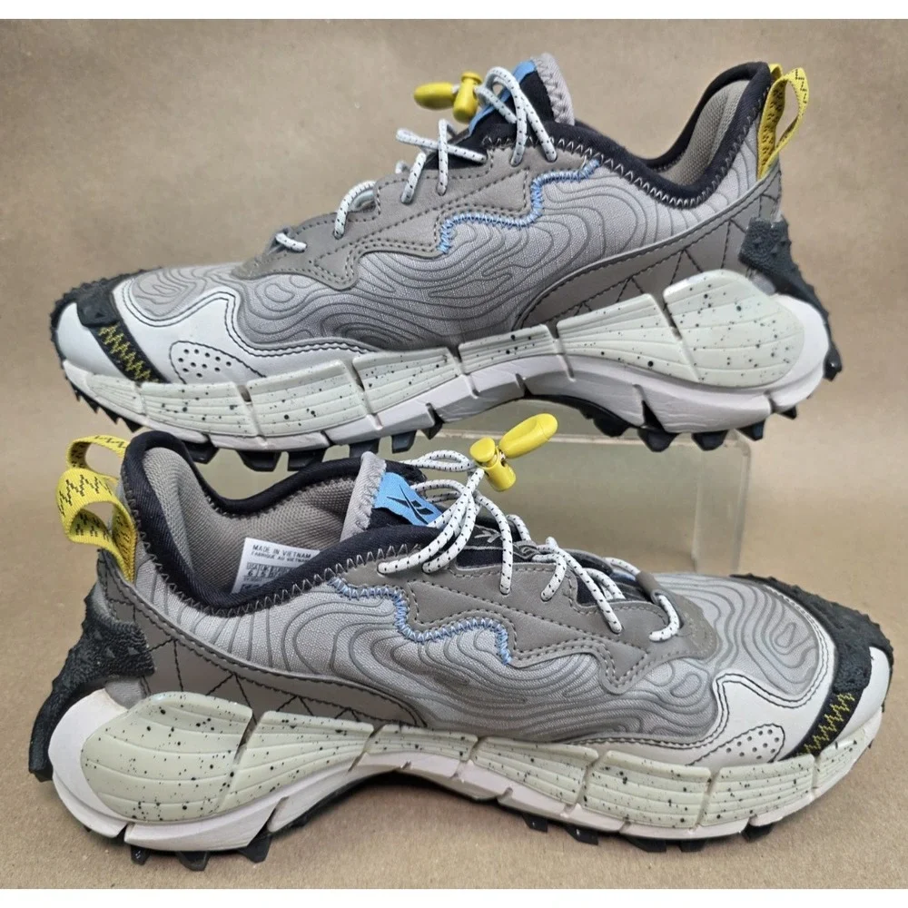 Reebok (Sz 6) Zig Kinetica II Edge GX0117 Boulder Gray men's Trail Shoes